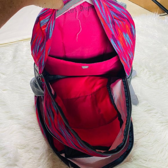 Adidas Load Spring Stipes Backpack School Bag Gray Pink Orange Blue - Picture 7 of 13